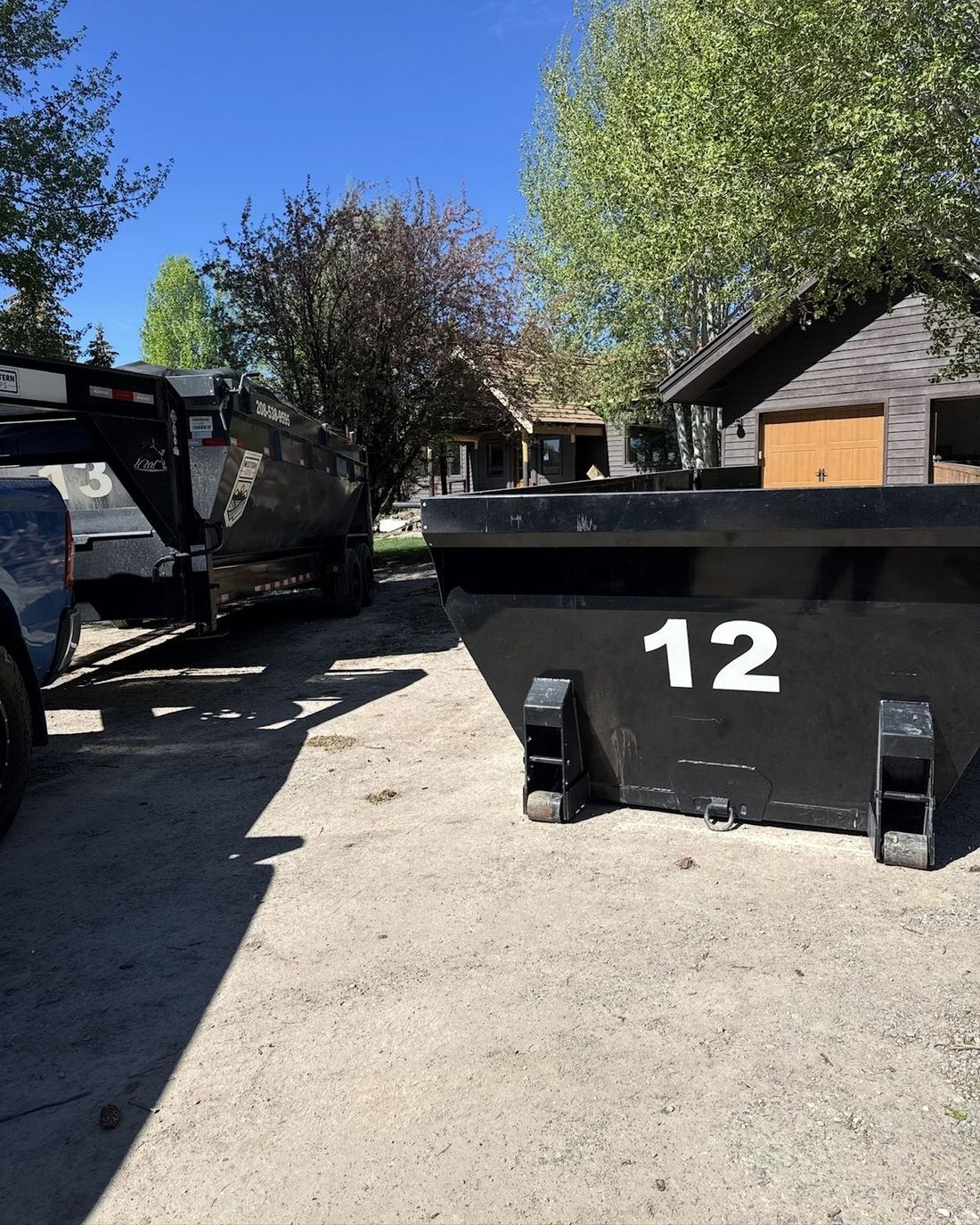 Western Ops roll-off dumpsters delivered to a home in the Rigby area
